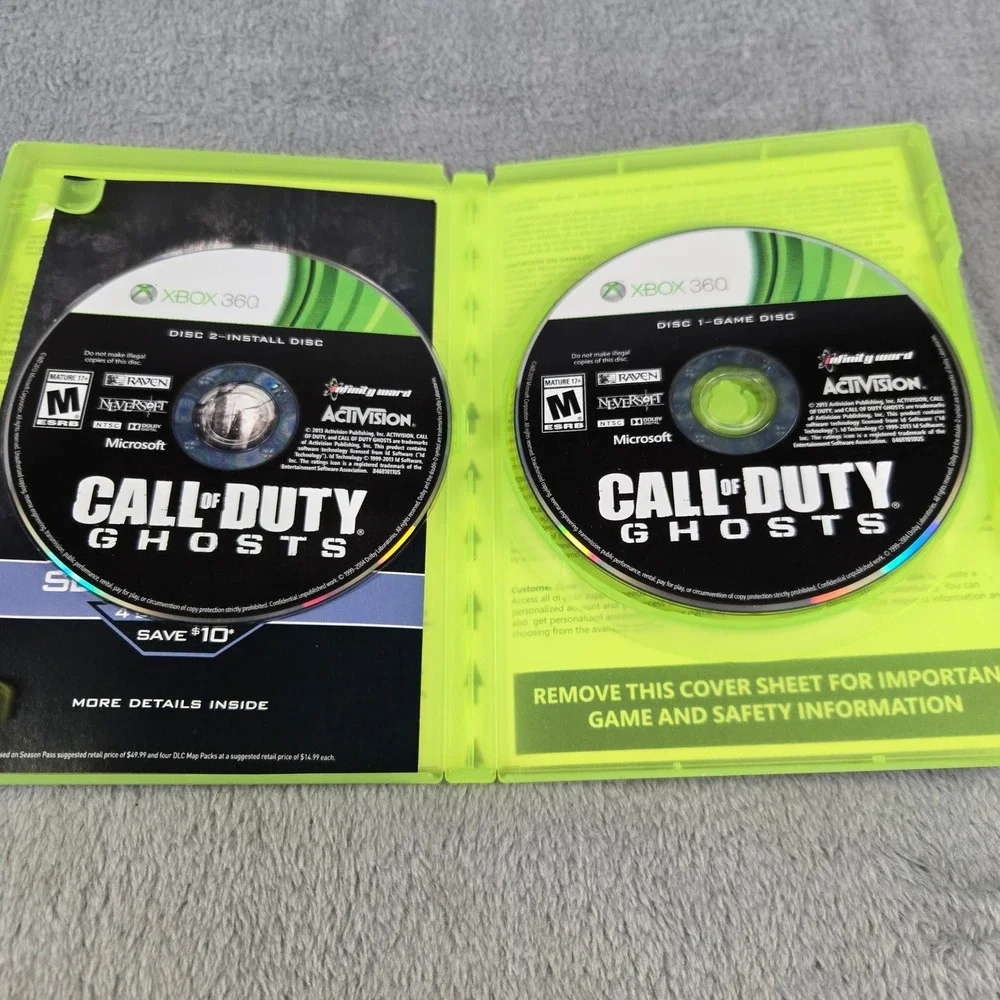 Call of Duty Ghosts Xbox 360 Activision 2-Disc Set Game & Install Discs Works